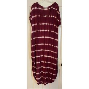 Tie dye slouch dress with pockets